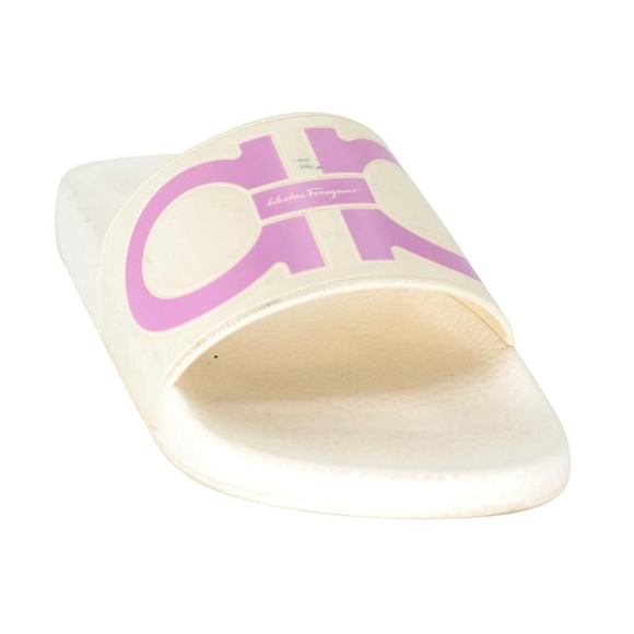 Salvatore Ferragamo Omega Gancini 9 Logo Rubber Slide On Sandals SF-S06013P-0006 - Picture 7 of 9